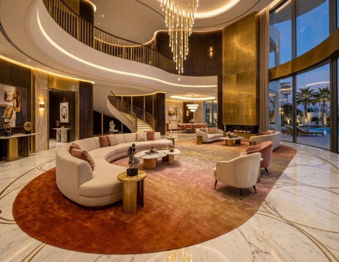 orange ombre rug